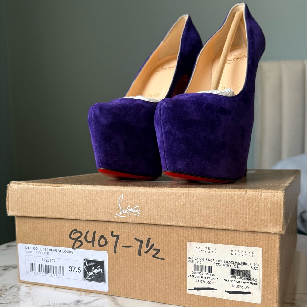 Daffodile 160 Veau Velours Heels - Violette Purple | Size 37.5 | BNIB